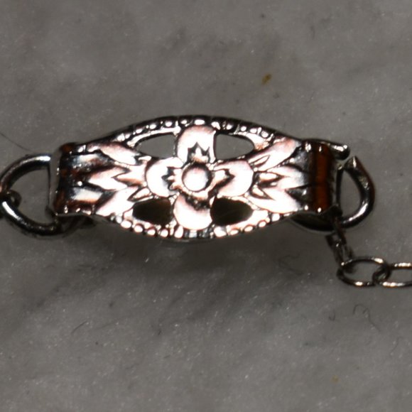 10KGP Silver Necklace w/Multi CZ Teardrop Pendant - Picture 8 of 8